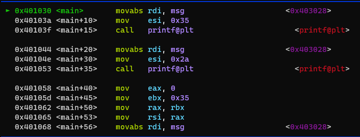 The GDB Disassembly window