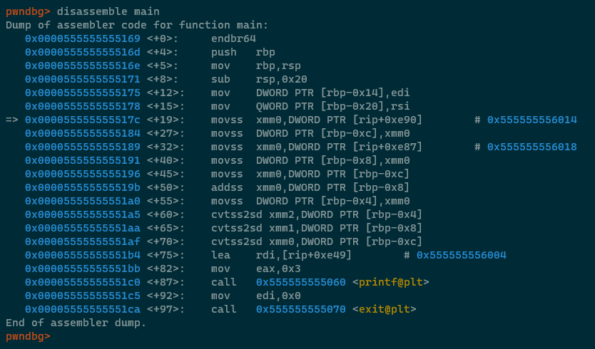 Example of floating point addition.