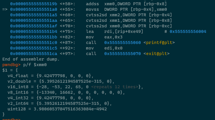 Example of floating point addition.